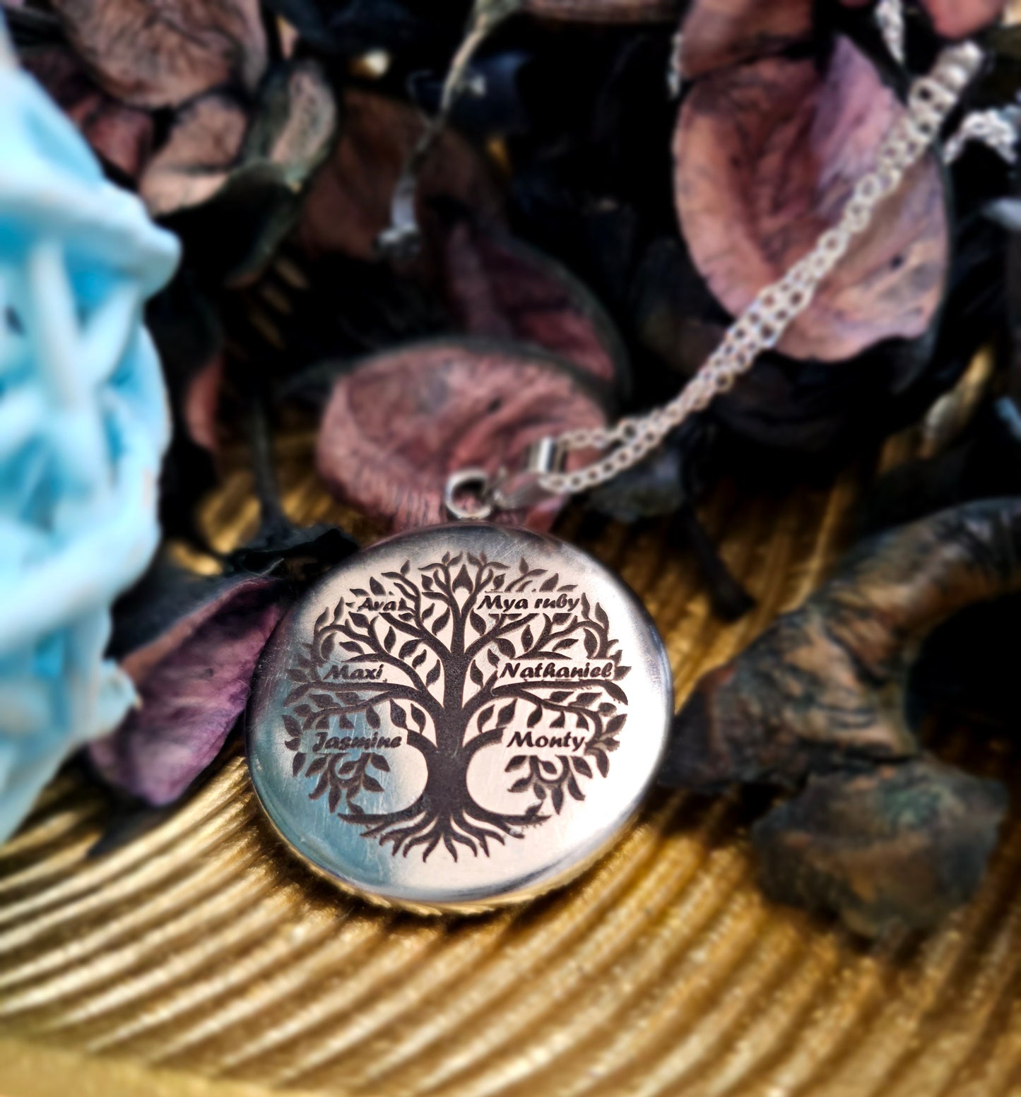 Moon and Stars Necklaces - Glass Domed Necklace - Tree of Life Necklace - Name Engraving Necklace