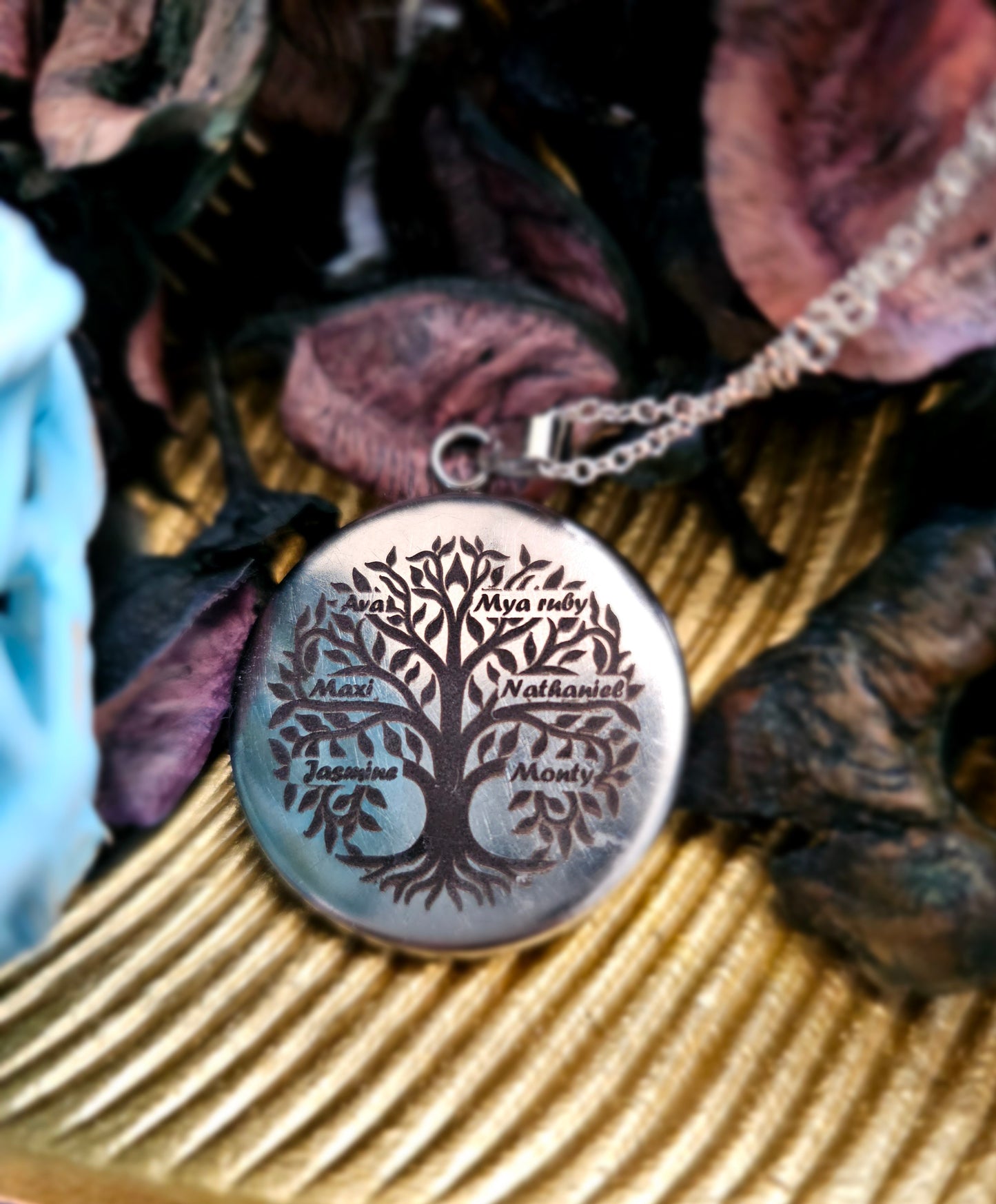 Moon and Stars Necklaces - Glass Domed Necklace - Tree of Life Necklace - Name Engraving Necklace